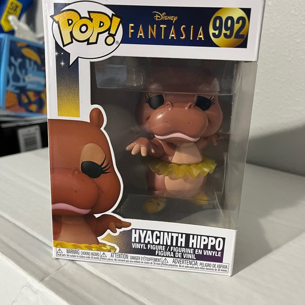 Disney Fantasia Hyacinth Hippo Pop! Vinyl Figure - Pink and Yellow